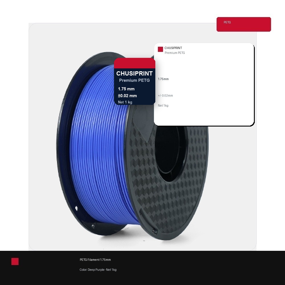 CHUSIPRINT PETG 3D Printing Filament 1.75mm 1kg - Deep Purple