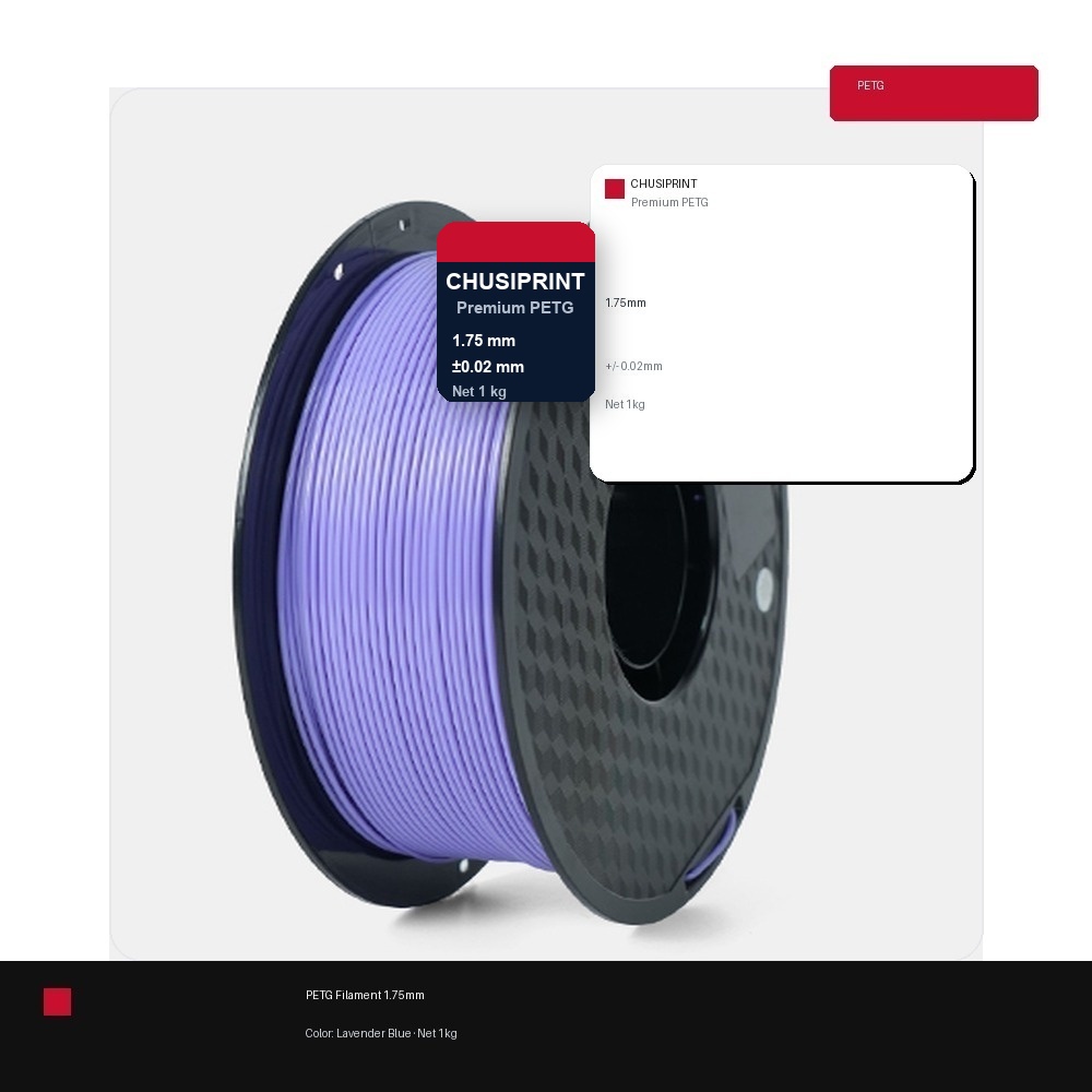 CHUSIPRINT PETG 3D Printing Filament 1.75mm 1kg - Lavender Blue