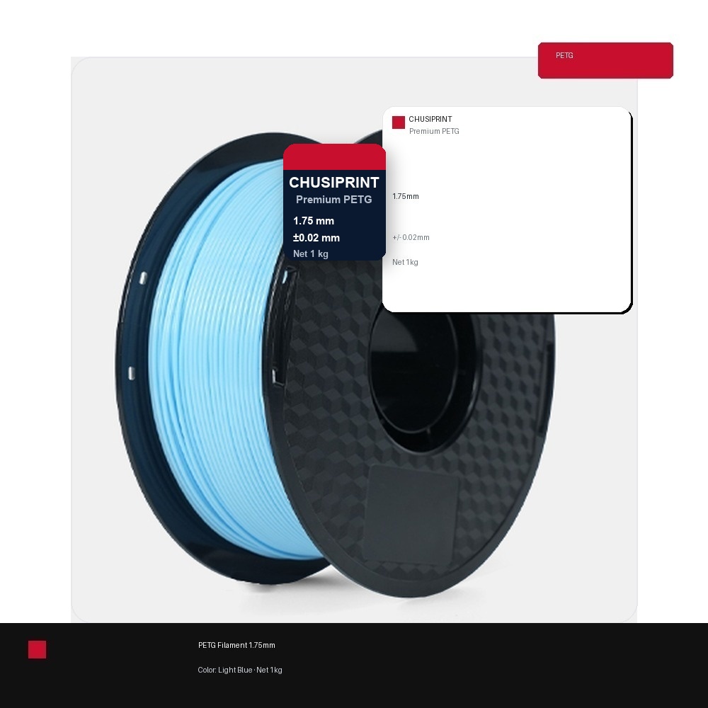 CHUSIPRINT PETG 3D Printing Filament 1.75mm 1kg - Light Blue
