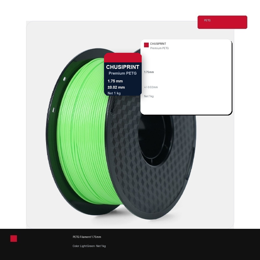 CHUSIPRINT PETG 3D Printing Filament 1.75mm 1kg - Light Green