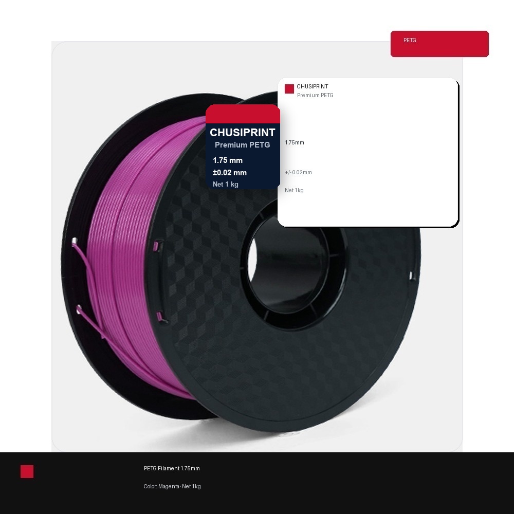 CHUSIPRINT PETG 3D Printing Filament 1.75mm 1kg - Magenta
