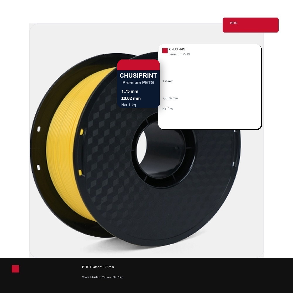 CHUSIPRINT PETG 3D Printing Filament 1.75mm 1kg - Mustard Yellow