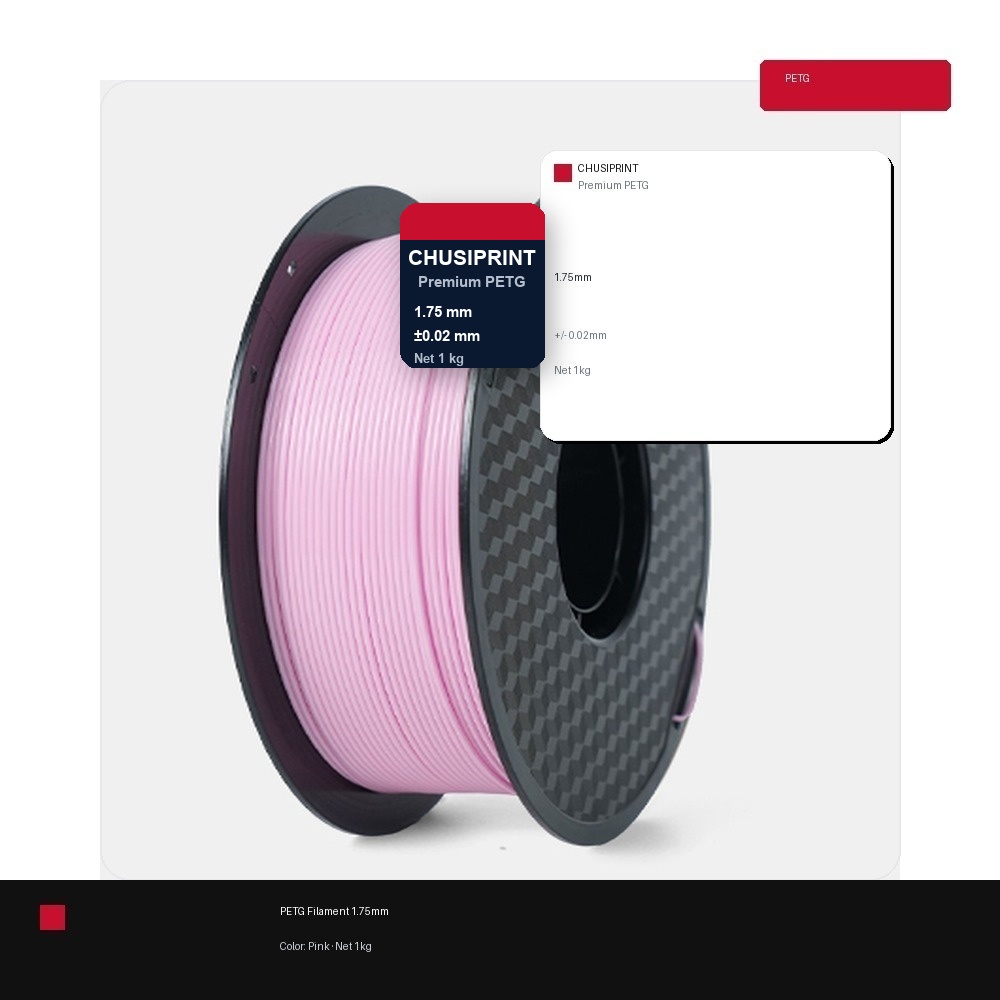 CHUSIPRINT PETG 3D Printing Filament 1.75mm 1kg - Pink