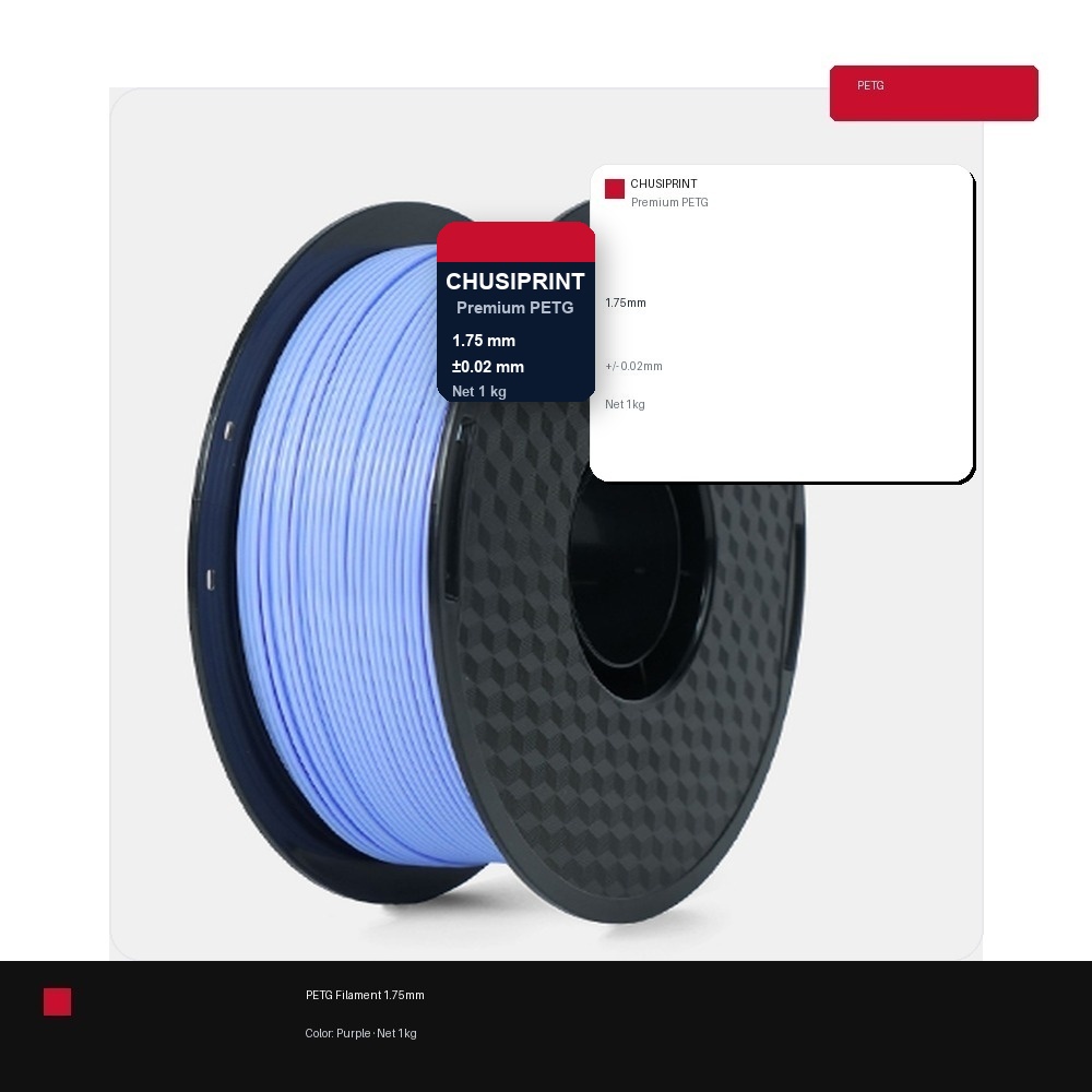 CHUSIPRINT PETG 3D Printing Filament 1.75mm 1kg - Purple