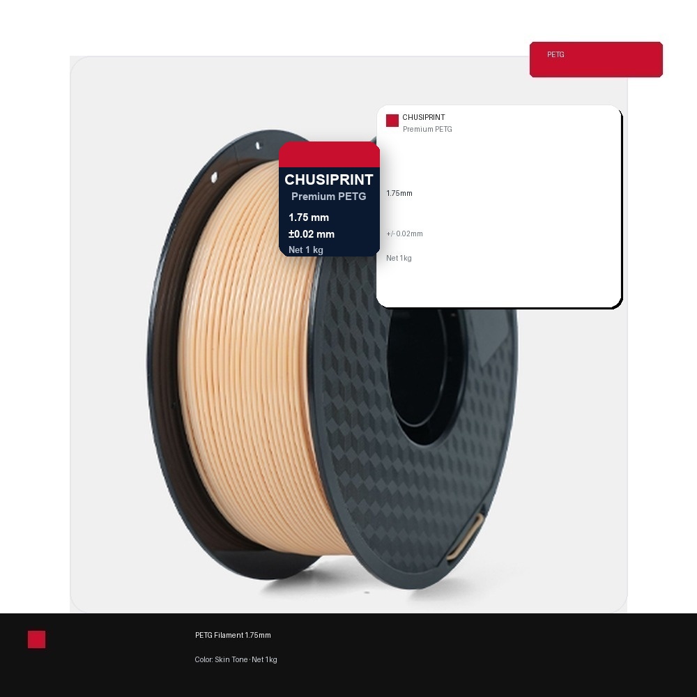 CHUSIPRINT PETG 3D Printing Filament 1.75mm 1kg - Skin Tone